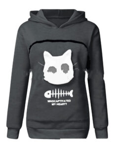 Alternative view of Women Hoodie Sweatshirt With Cat Pet Pocket Design Long Sleeve Sweater Cat Outfit
