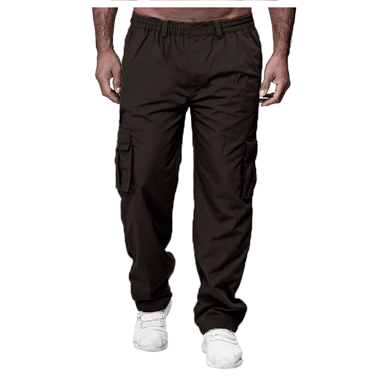 Men's Casual Multi-pocket Loose Straight Cargo Pants - Image 4