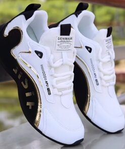 Fashion Colorblock Lace-up Sneakers For Men Breathable Low-top Dad Shoes Running Walking Sports Shoes