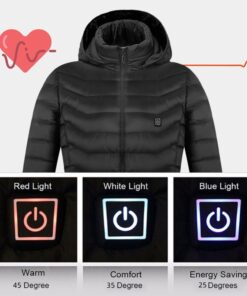 Alternative view of Winter Heated Jacket USB Electric Cotton Coat Zip-up Heater Thermal Clothing Heating Vest For Men