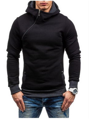 Brand Hoodie Oblique Zipper Solid Color Hoodies Men Fashion Tracksuit Male Sweatshirt Hoody Mens - Image 4
