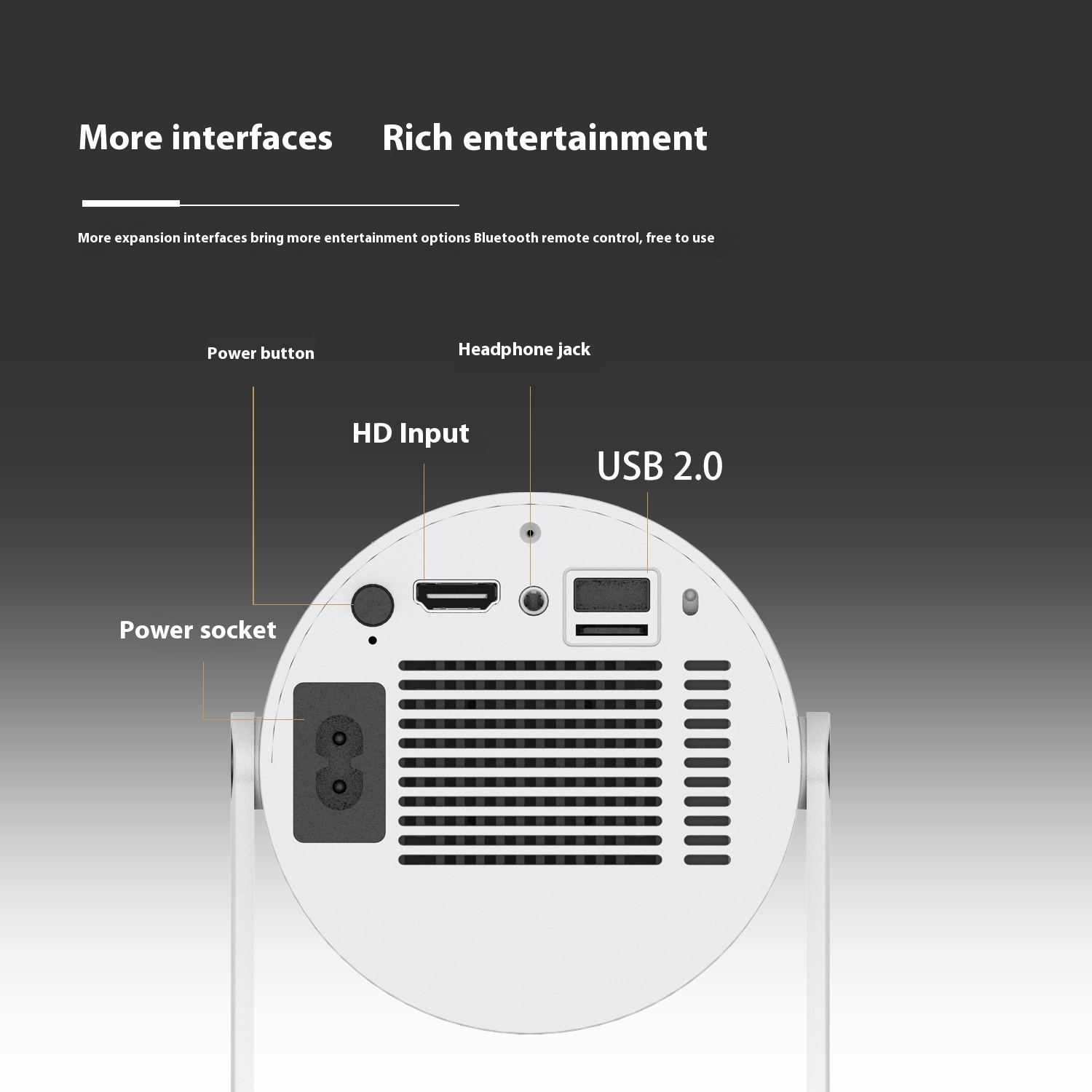 Portable Projector Small Straight Projector For Home Use 180 Degrees Projection Angle Automatic Focus Home Video Projector - Image 9