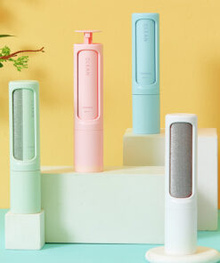 2-1 Reusable Pet Hair Remover Brush Lint Roller Portable Effective Self Cleaning Tool for Cat Dog Fur Hair Dust Removal Brush