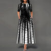 Fashion Print Round Neck Sleeve Print Dress