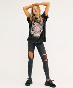 Alternative view of New Style Pure Cotton Black Printing Fashion Casual T-Shirt