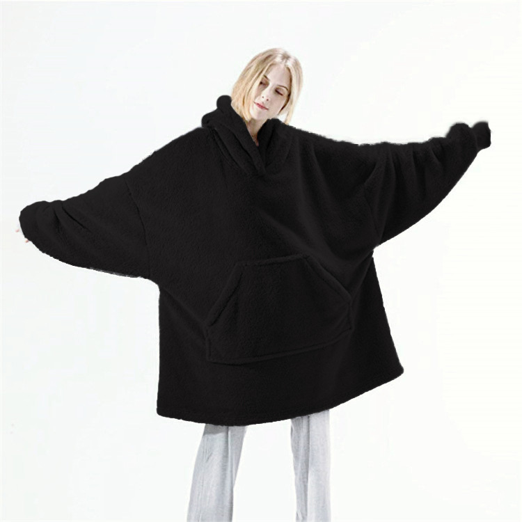Hoodie Sweatshirt With Big Pocket Tops Sweater Comfortable Loose Double-Sided Fleece Thicker Wearable Blanket – Bild 7