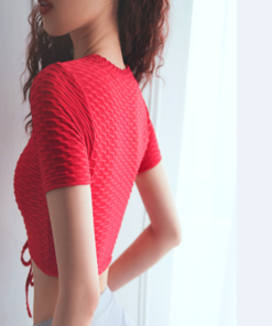 Alternative view of Women's Sports Shirt Breathable Fitness Top Drawstring Seamless Yoga Vest Gym Bra