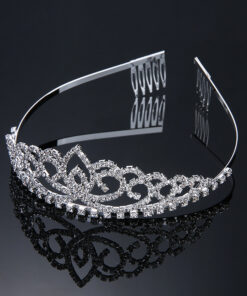 Royal Crystal Tiara Crowns Hair Jewelry Wedding Pageant Bridal Princess Headband Gift, Gold