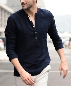 Plaid Collar Tops Turn Down Men Shirts Clothing