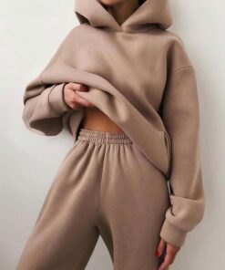 Women's Casual Hooded Sweater Two-piece Suit Clothes Hoodie Tracksuit