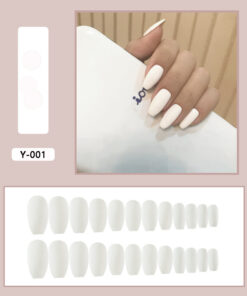 Alternative view of Frosted Short Ballet Wear Finished Fake Nails Solid Color Patch