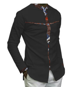 New African Cotton Batik Print Men'S Casual Top