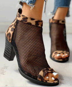 Alternative view of Mesh zipper cool boots woman