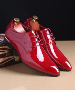 Alternative view of Men Leather Shoes Men Business Casual Dress Shoes Business Casual Leather Shoes Slip-on Black Driving Shoe For Men