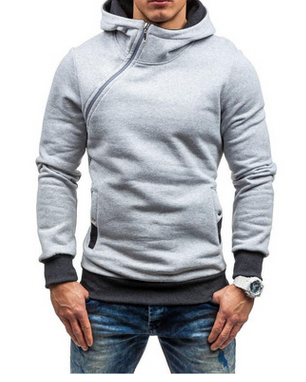 Brand Hoodie Oblique Zipper Solid Color Hoodies Men Fashion Tracksuit Male Sweatshirt Hoody Mens - Image 6