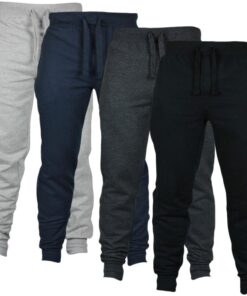 Men's Solid Color Drawstring Fleece Casual Pants