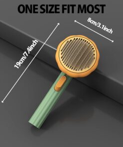 Alternative view of Pet Pumpkin Brush, Pet Grooming Self Cleaning Slicker Brush For Dogs Cats Puppy Rabbit, Cat Brush Grooming Gently Removes Loose Undercoat, Mats Tangled Hair Slicker Brush