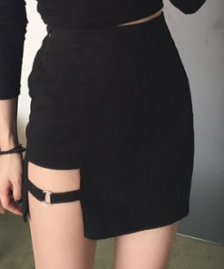 Alternative view of Korean Style Black Hip Skirts Irregular Hem Pencil Micro Mini Skirt Slim Women Party Skirts Black Bodycon Short Skirt