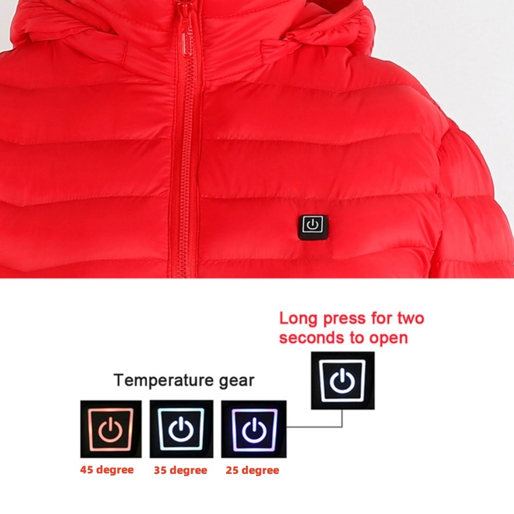 Winter Heated Jacket USB Electric Cotton Coat Zip-up Heater Thermal Clothing Heating Vest For Men - Image 3