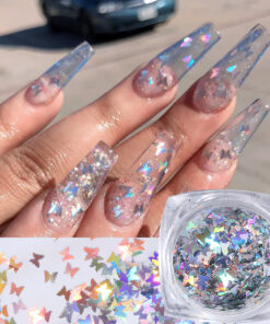 Alternative view of Symphony butterfly sequin nail decoration