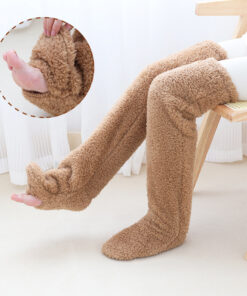 Over Knee High Fuzzy Long Socks Winter Warm Cold Leg Knee Joint Cold-proof Stockings Home Floor Sleeping Socks