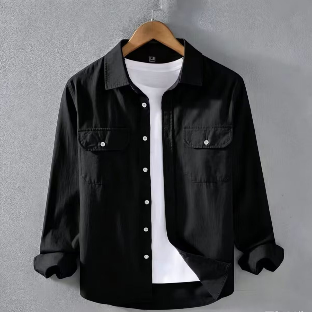 Solid-color Work Shirt For Men Autumn Japanese-style Trendy - Image 6
