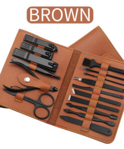 16pcs set Nail Clipper Cutter Trimmer Ear Pick Grooming Kit Manicure Set Pedicure Toe Nail Art Tools Set Kits with Bag