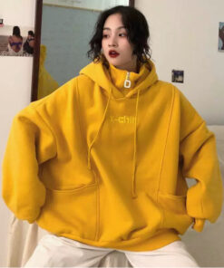 Hoodies Women Autumn Winter New Korean Style Student Loose Embroidered Simple Plus Velvet High Quality Soft Womens Clothing Chic