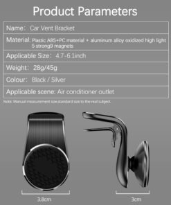 Alternative view of Magnetic Car Phone Holder Air Vent Magnet Mount Smartphone Phone Holder Car Rotation Bracket