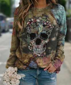Alternative view of Long sleeve skull print sweatshirt