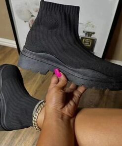 Alternative view of Fashion Sock Boots Platform Chunky Heels Shoes Women