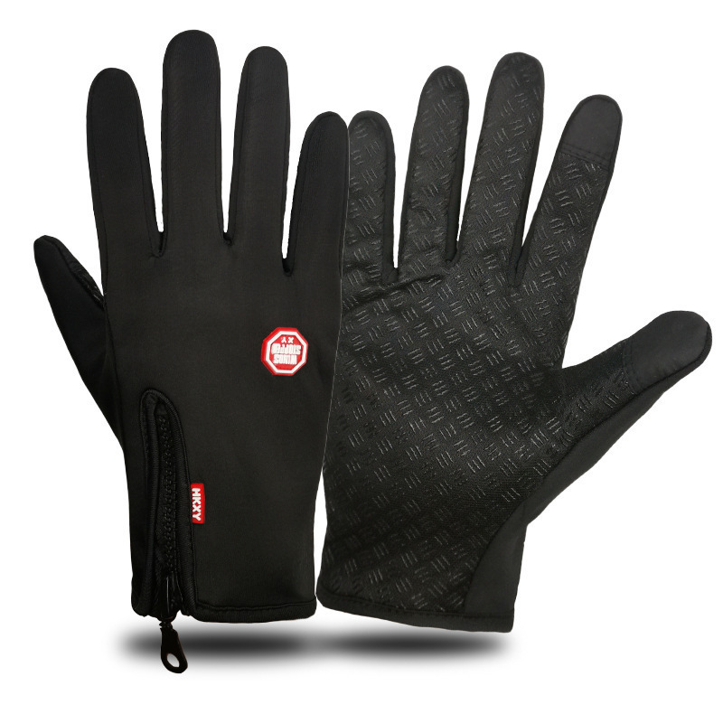 Full Finger Touch Screen Zipper Ski Gloves - Image 5