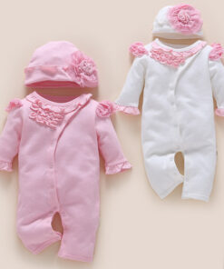 one-year-old baby wears newborn baby clothing romper jumpsuit