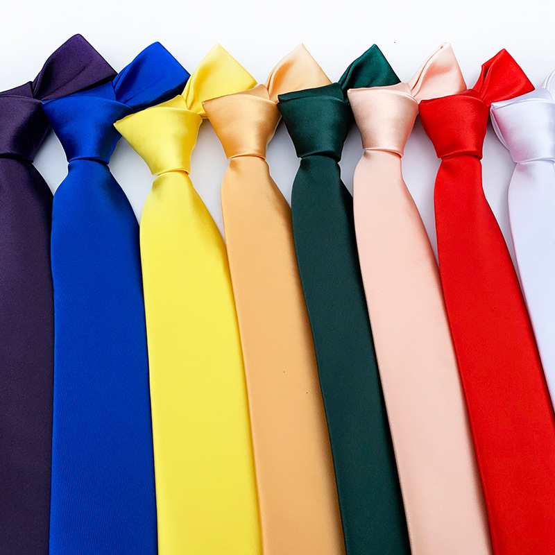 Men's Classic Solid-color Satin Tie - Image 2