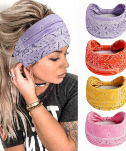 European And American Retro Cashew Perris Pattern Wide Headband Sports Yoga Elastic Headdress