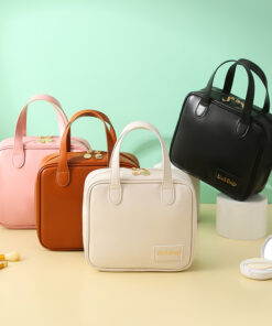 Alternative view of PU Large Capacity Travel Make Up Storage Organizer Makeup Pouch Cosmetic Bag Shell Bags