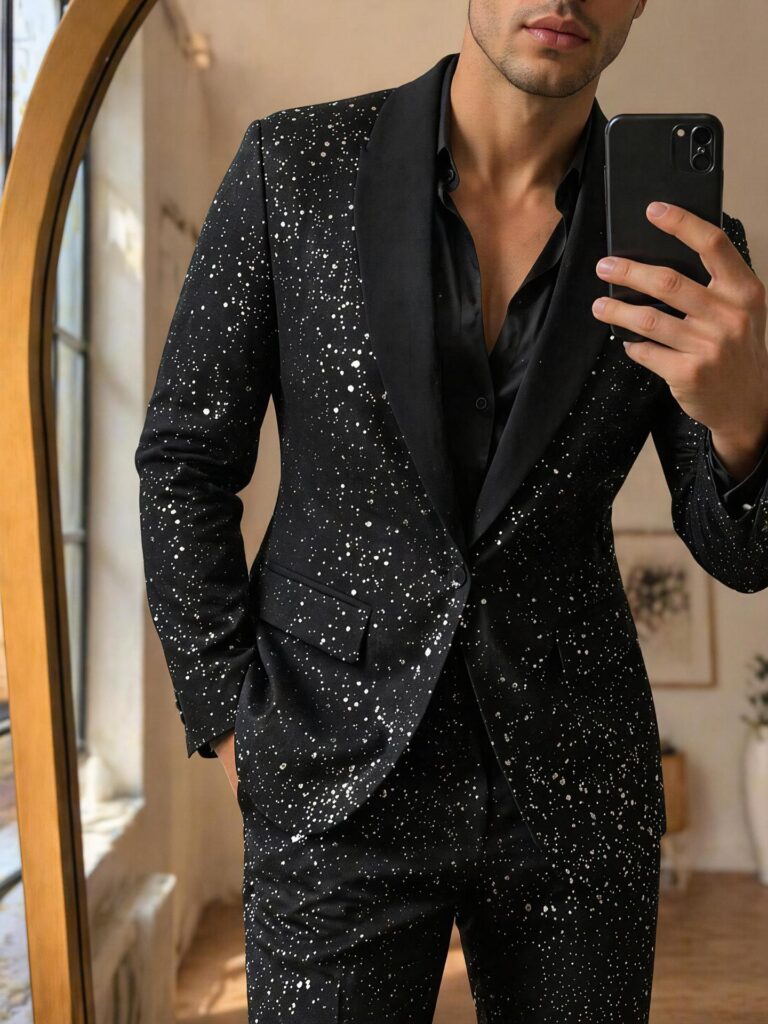 2026 Foreign Trade Cross-Border Men's Clothing European And American Style Shiny Banquet Handsome Men's Suit Set Amazon Temu250101