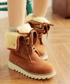 Frosted fur boots snow boots Lace Up Boots