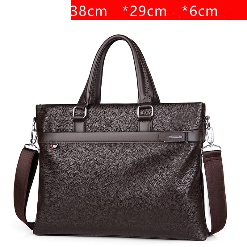 Large Capacity Business Handbag Men's Soft Leather Briefcase – Bild 7