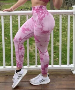 Alternative view of Tie Dye Leggings Women Fitness Yoga Pants Seamless Push Up Workout Tights Gym Sports Legging