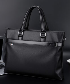 Alternative view of Large Capacity Business Handbag Men's Soft Leather Briefcase