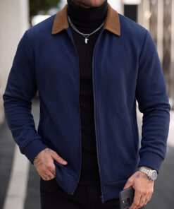 Cross-border Men's Casual Jacket, Solid Color Waffle Collar Coat, Amazon European And American New Baseball Jacket