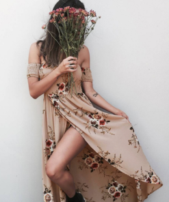 Alternative view of Boho style long dress women Off shoulder beach summer dresses