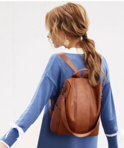 Alternative view of Women's solid color large capacity backpack