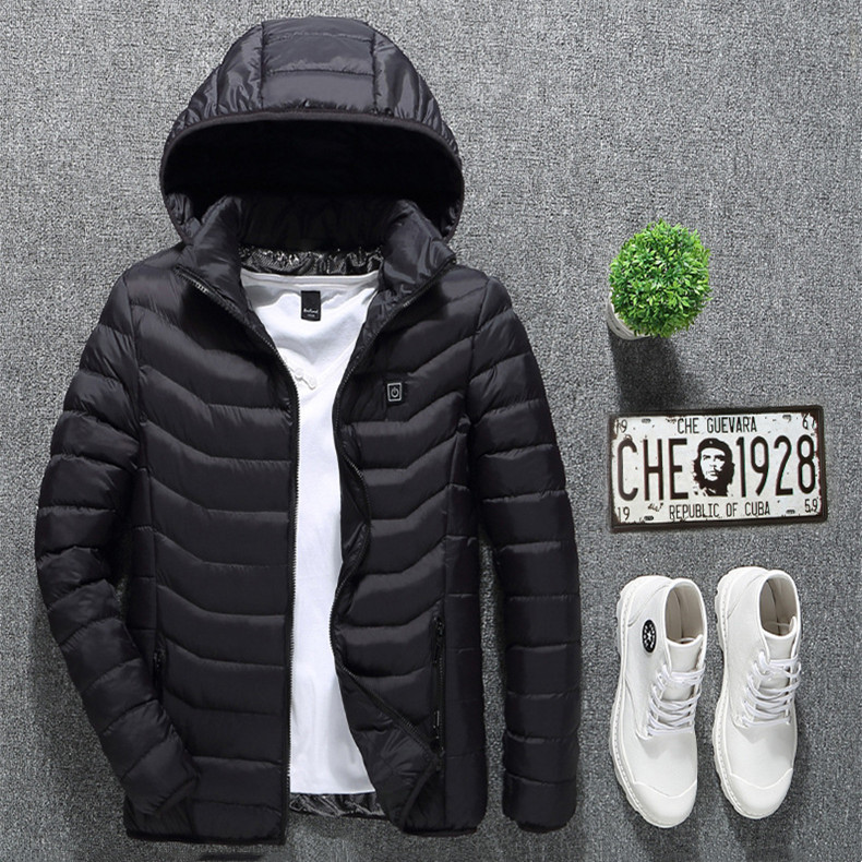 Winter Heated Jacket USB Electric Cotton Coat Zip-up Heater Thermal Clothing Heating Vest For Men - Image 10