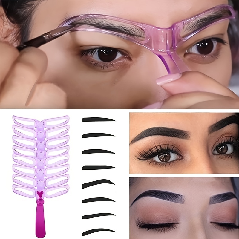 8pcs Eyebrow Stencils, Eyebrow Shaping Kit, Eyebrow Template, 8 Styles Reusable Eyebrow Stencil With Handle – Bild 6
