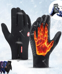 Winter Gloves Touch Screen Riding Motorcycle Sliding Waterproof Sports Gloves With Fleece