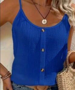 Vibrant Solid Color Cami Top - Sleek Sleeveless Design, Breathable Fabric, Perfect For Spring & Summer, Women's Casual Clothing, Ideal For Outdoor Activities, Daily Wear, And Vacation