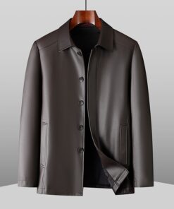 Men's Mid-length Casual Leather Jacket