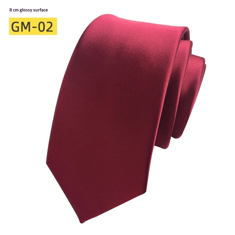 Men's Classic Solid-color Satin Tie - Image 7